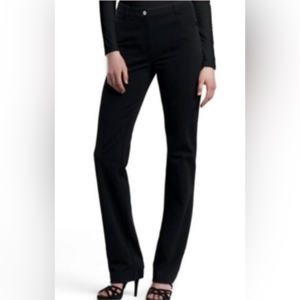 St.John Caviar Black Stretch Straight Denim Trousers, size 12